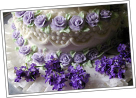 Accent the wedding cake with flowers from Dundalk Florist