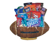 Football filled with Snack Foods 