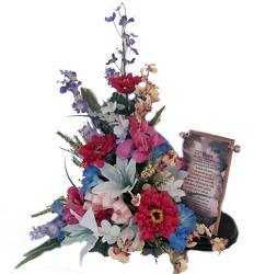 Scroll Verse with Silk Flowers  