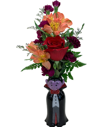 DFF301 Dracula Bud Vase bouq. 