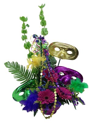 Fabric: Mardi Gras Carnival Bouquet