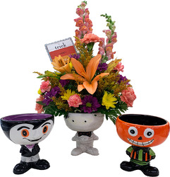 DFF867 Halloween Candy Dish Bouq