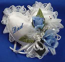 Dad Satin Heart Casket Pillow 