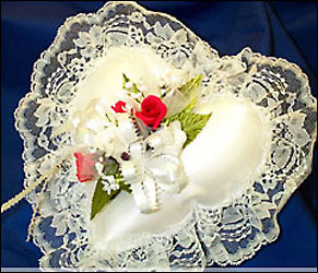 Large Satin Heart Casket Pillow