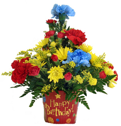 Happy Birthday Pail Arrangement 