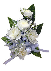 P5-5 Five Mini White Carnation Corsage 