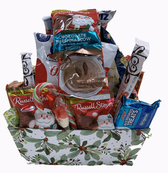 SNCKMB Holly printed box with Snack Goodies  