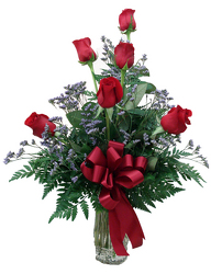 1/2 doz of Red Roses in Vase 