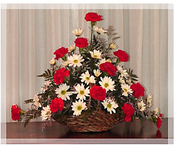 DFI125 Red and White Table Basket 