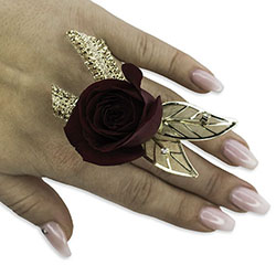 TMF-462 Ruby Metallic Floral Ring 